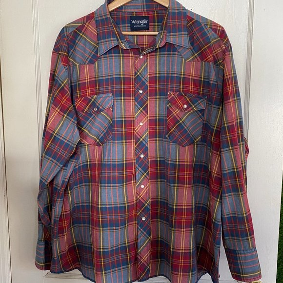 Vintage Mens Wrangler Western Pearl Button Shirt - Picture 2 of 6